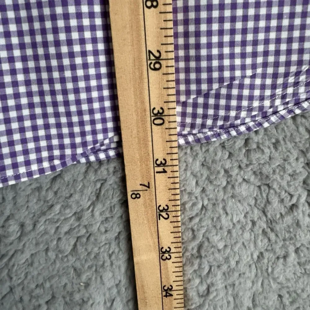 Ralph Lauren Polo Men's XXL Classic Fit Button Down Long Sleeve Purple And White - Picture 9 of 13